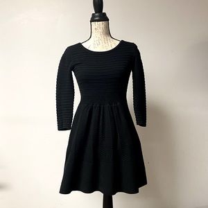 Jessica Simpson Black Fit and Flare 3/4 Sleeve Dress